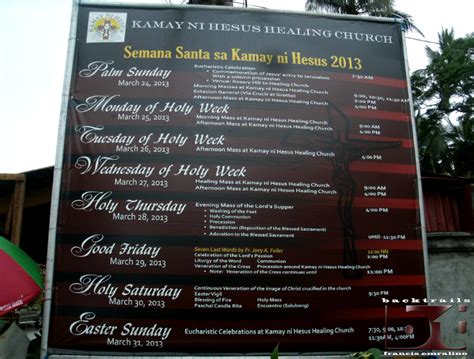 Kamay ni hesus mass schedule may 2018